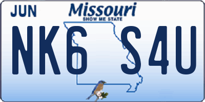 MO license plate NK6S4U
