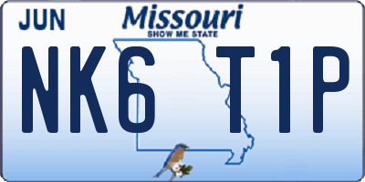 MO license plate NK6T1P