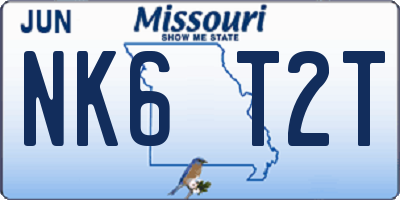 MO license plate NK6T2T
