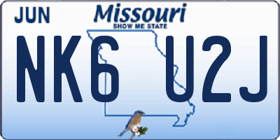 MO license plate NK6U2J
