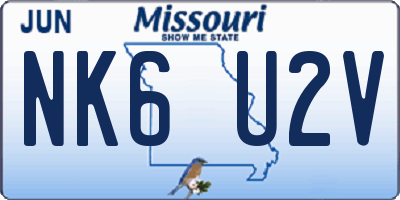 MO license plate NK6U2V