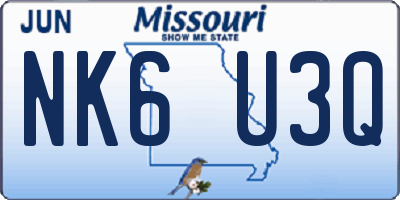 MO license plate NK6U3Q