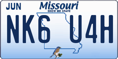 MO license plate NK6U4H
