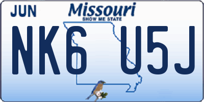 MO license plate NK6U5J