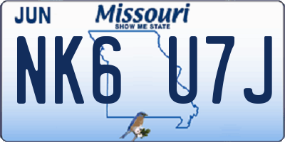 MO license plate NK6U7J