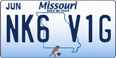 MO license plate NK6V1G