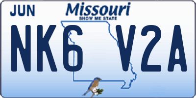 MO license plate NK6V2A