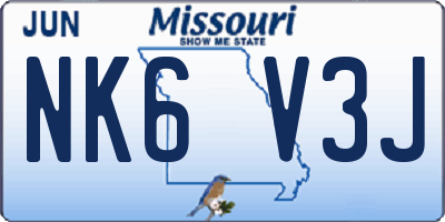 MO license plate NK6V3J