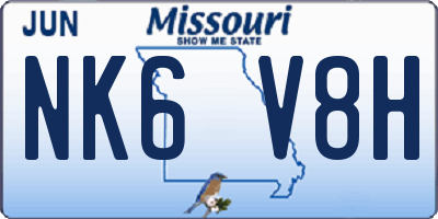 MO license plate NK6V8H