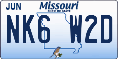 MO license plate NK6W2D