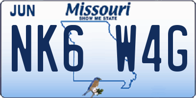 MO license plate NK6W4G