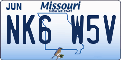 MO license plate NK6W5V