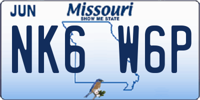 MO license plate NK6W6P
