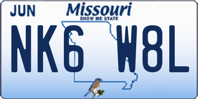 MO license plate NK6W8L