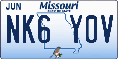 MO license plate NK6Y0V