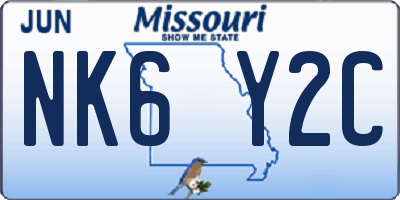 MO license plate NK6Y2C