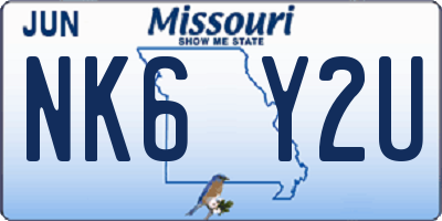 MO license plate NK6Y2U
