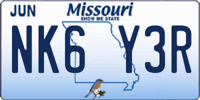 MO license plate NK6Y3R