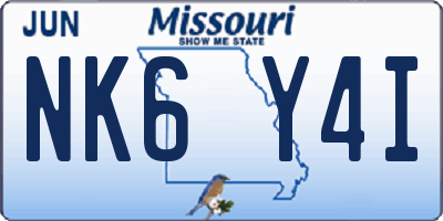 MO license plate NK6Y4I