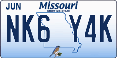 MO license plate NK6Y4K