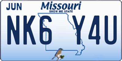 MO license plate NK6Y4U