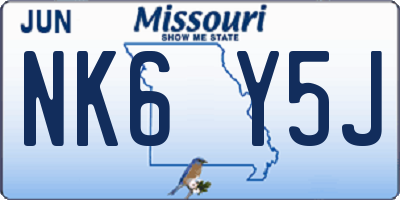 MO license plate NK6Y5J