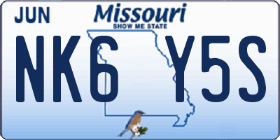 MO license plate NK6Y5S