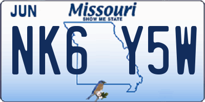 MO license plate NK6Y5W