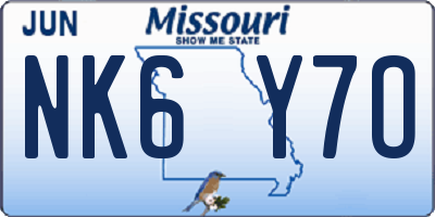 MO license plate NK6Y7O