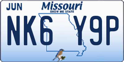 MO license plate NK6Y9P