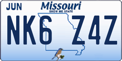 MO license plate NK6Z4Z