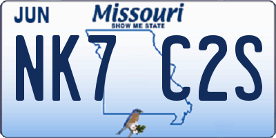 MO license plate NK7C2S