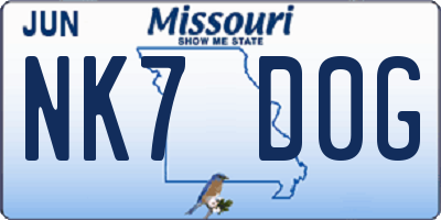 MO license plate NK7D0G