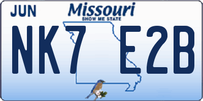 MO license plate NK7E2B