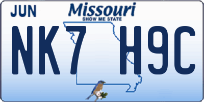 MO license plate NK7H9C
