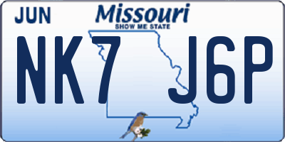 MO license plate NK7J6P
