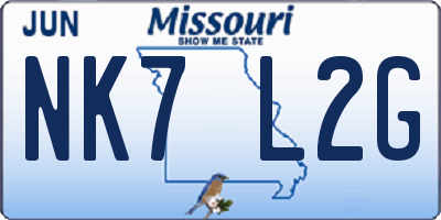 MO license plate NK7L2G