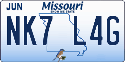 MO license plate NK7L4G