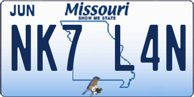 MO license plate NK7L4N