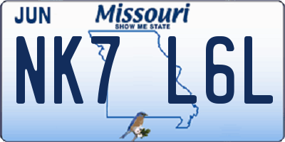 MO license plate NK7L6L