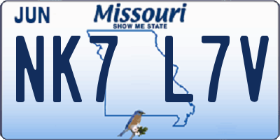 MO license plate NK7L7V