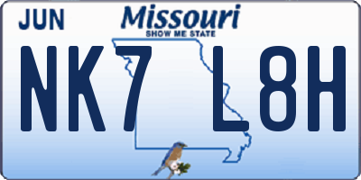 MO license plate NK7L8H