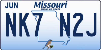 MO license plate NK7N2J