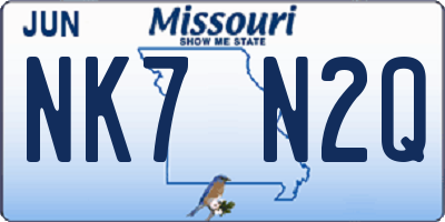 MO license plate NK7N2Q