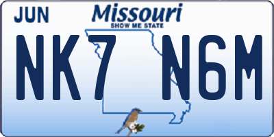 MO license plate NK7N6M