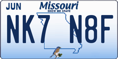 MO license plate NK7N8F