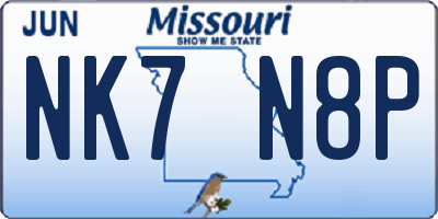 MO license plate NK7N8P
