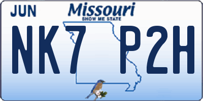 MO license plate NK7P2H