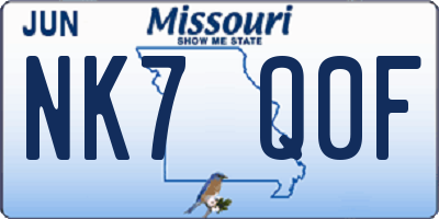 MO license plate NK7Q0F