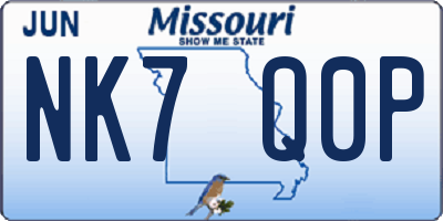 MO license plate NK7Q0P